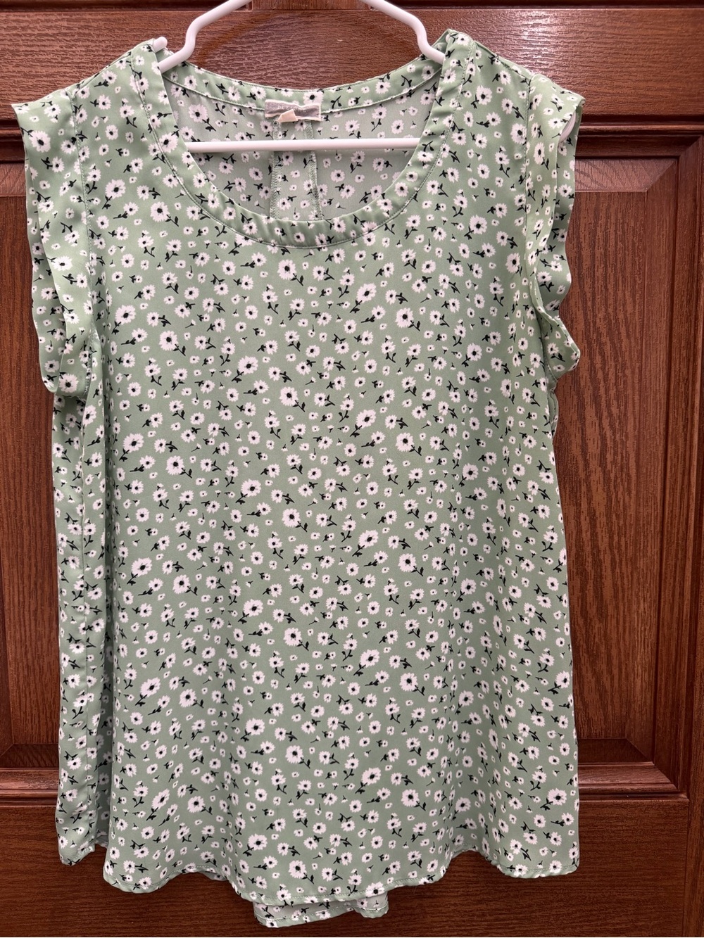 Pleione Mint Green Floral Sleeveless Tank